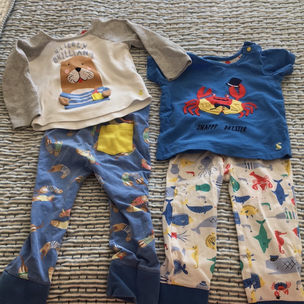 Joules sea 🌊 theme pajamas bundle 🦀🦦